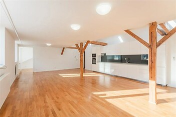 prázdná místnost s dřez a dřevěná podlaha